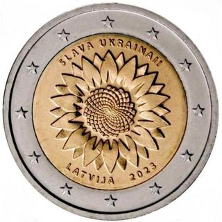 2 EUROS CONMEMORATIVOS LETONIA 2023 Slava Ukrainai