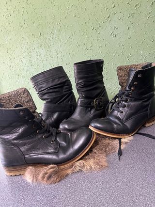 Botines de piel negros 2 pares GANGA!!