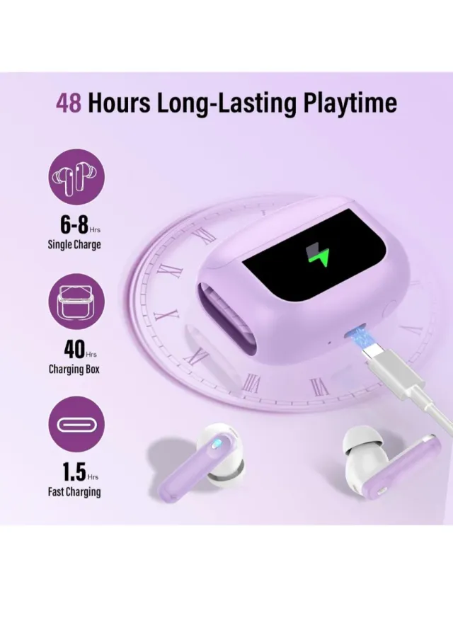 Auriculares Inalambricos Bluetooth Morado