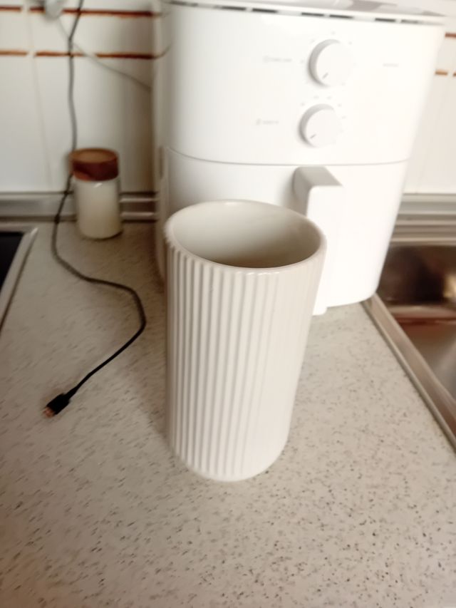 Jarron blanco 30cm nuevo 5e