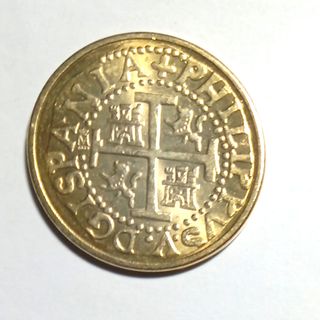 Réplica Moneda Felipe V Baño Oro 24kt