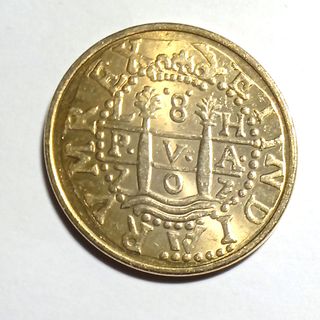 Réplica Moneda Felipe V Baño Oro 24kt
