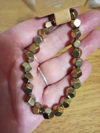 Pulsera de pirita facetada