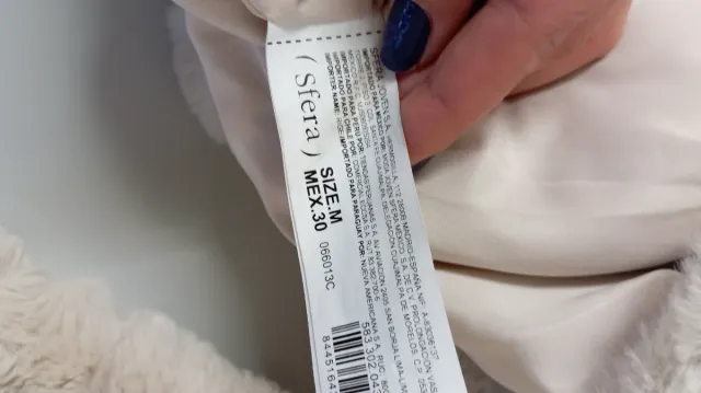 Abrigo mujer peluche beige talla M.