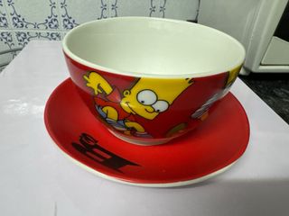 Taza y plato Bart Simpson