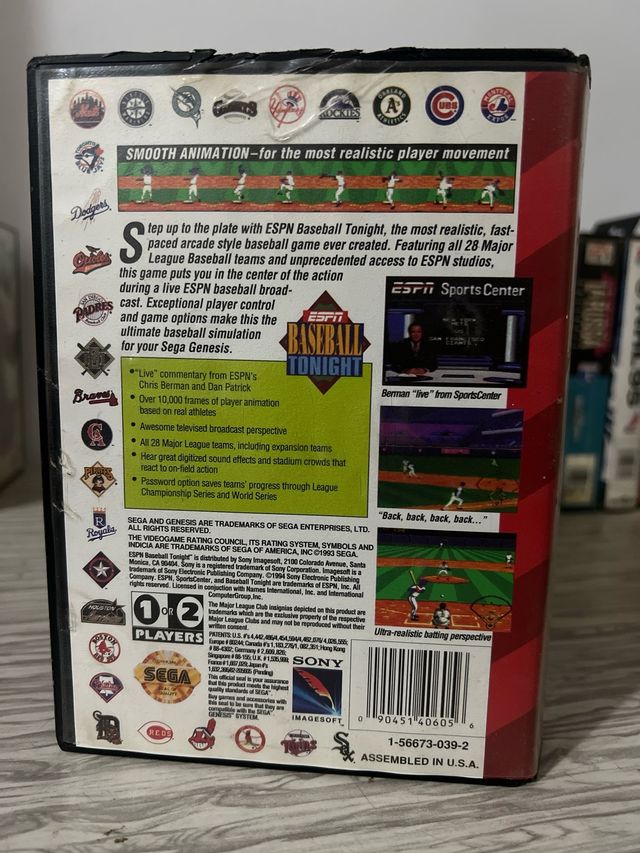 Sega mega drive Genesis ESPN Baseball Tonight