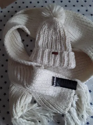 Cappello Barbour vintage a maglia larga bianco