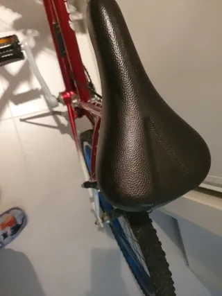 Bici de montaña roja/azul electrico.Marca Shimano