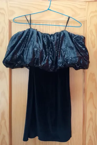 Vestido Zara Negro Lentejuelas