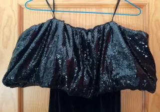 Vestido Zara Negro Lentejuelas