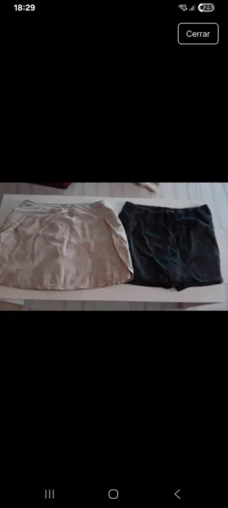 2 Faldas Mujer Talla XL Beige y Negra