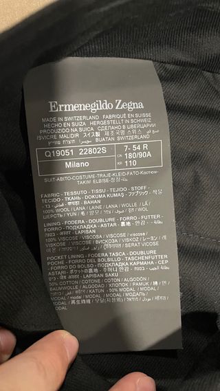 Ermenegildo zegna wool suit made in switzerland