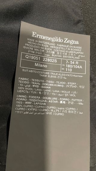 Ermenegildo zegna wool suit made in switzerland