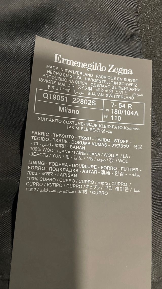 Ermenegildo zegna wool suit made in switzerland