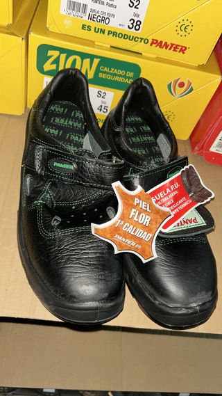 Lote 10 Pares Zapatos Seguridad ZION Negro Talla 4