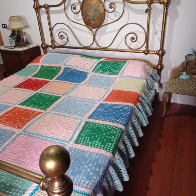 Coperta Uncinetto Vintage Multicolore