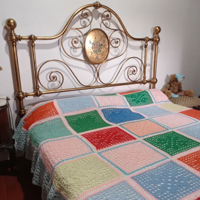 Coperta Uncinetto Vintage Multicolore