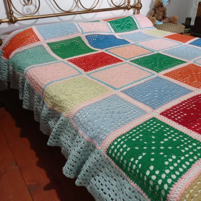 Coperta Uncinetto Vintage Multicolore