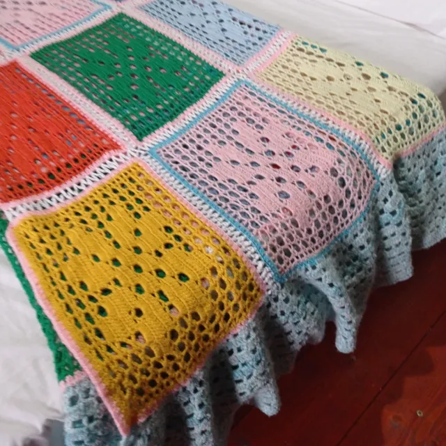 Coperta Uncinetto Vintage Multicolore