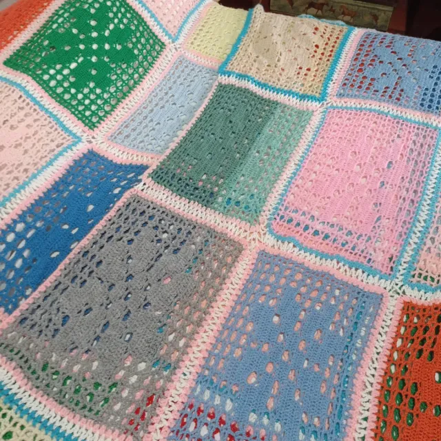Coperta Uncinetto Vintage Multicolore