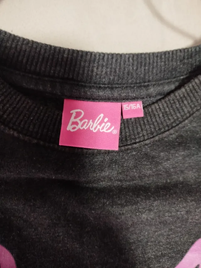 Sudadera Barbie Gris y Rosa.