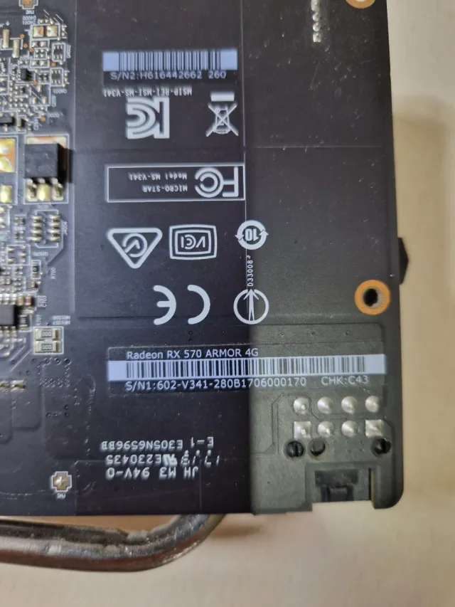 Tarjeta Gráfica MSI RX 570 Armour 4GB