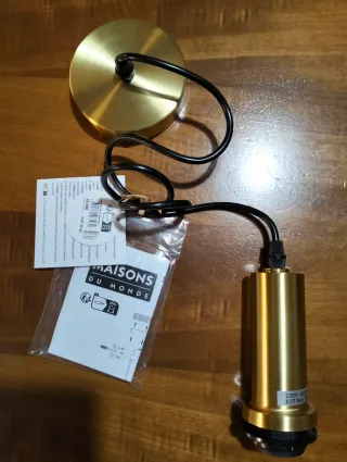 Coppia cavi elettrici lampada soffitto ottone