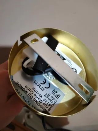 Coppia cavi elettrici lampada soffitto ottone