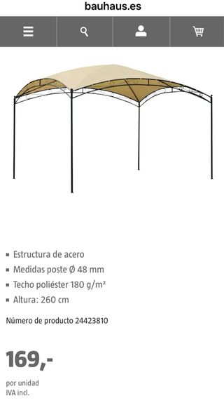 Carpa/Cenador Jardín Bauhaus Beige