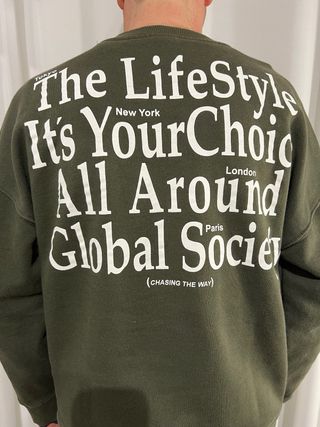 Sudadera Zara Verde Talla M