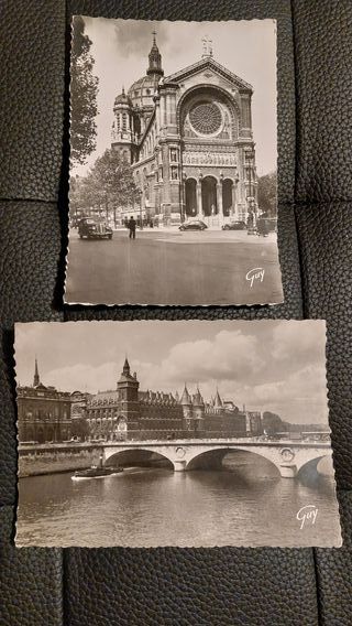 2 Cartoline Vintage Parigi Anni '50