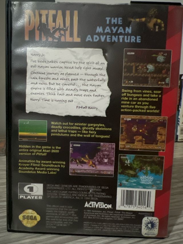 juego sega mega drive Pitfall:The Mayan Adventure