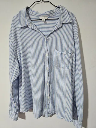 Camisa H&M Rayas Azul Talla XL