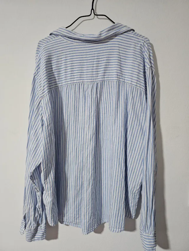 Camisa H&M Rayas Azul Talla XL