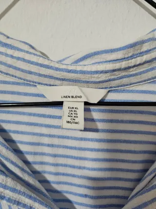 Camisa H&M Rayas Azul Talla XL