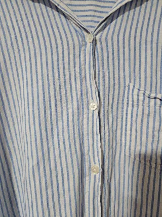 Camisa H&M Rayas Azul Talla XL