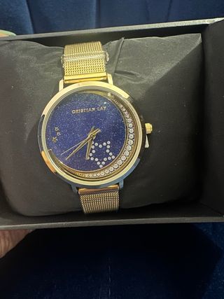 Relógio Cristian Lay Azul Dourado