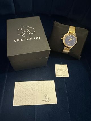 Relógio Cristian Lay Azul Dourado