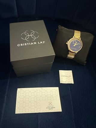 Relógio Cristian Lay Azul Dourado