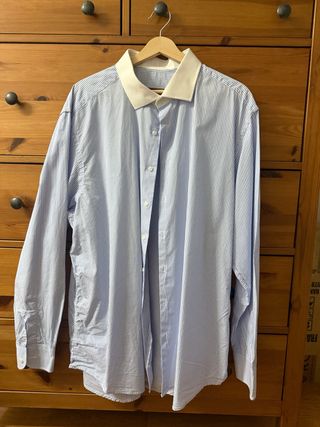 Camisa Roberto Garrudo 3XL Rayas Cuello Blanco