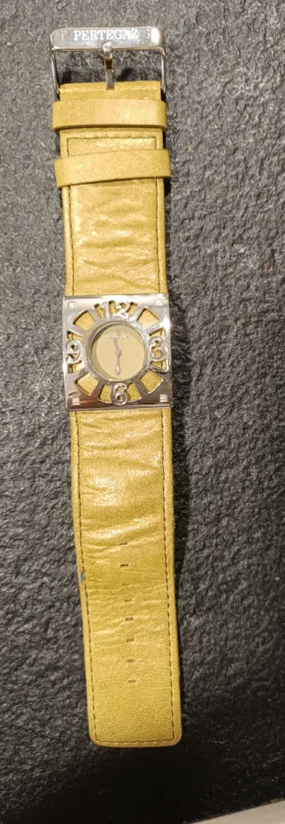 Reloj Pertegaz Correa Piel Verde Plateado