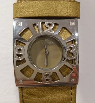 Reloj Pertegaz Correa Piel Verde Plateado