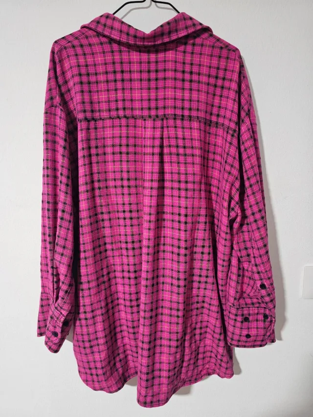 Camisa Zara cuadros rosa T. M