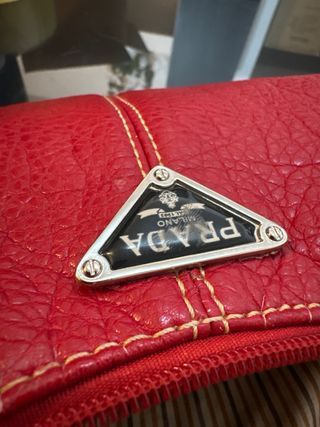 Bolso PRADA ORIGINAL rojo y Marrón