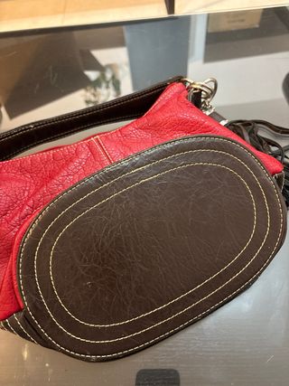 Bolso PRADA ORIGINAL rojo y Marrón