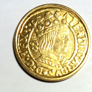 Réplica Moneda Fernando II Baño Oro 24kt