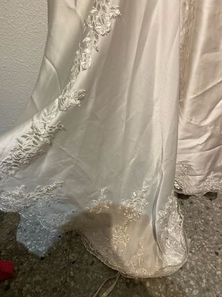 Vestido de Novia Blanco y Plateado