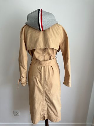 Tommy Jeans Trench Coat Bege com Capuz Cinza