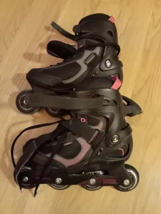 Patines en línea Oxelo negros y rosas talla 40
