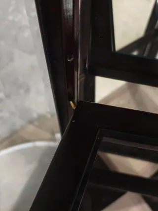 Vitrina de madera y cristal retro